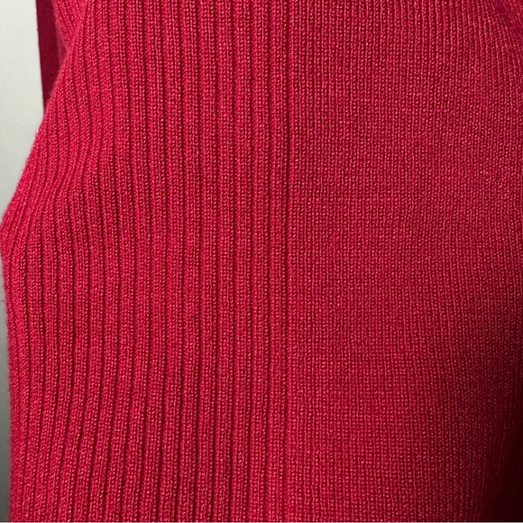 Chico’s Red Turtleneck Ribbed Sides Sweater size 2 (L) - Picture 5 of 8